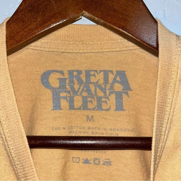 Greta Van Fleet Mustard Yellow Band T-Shirt - Picture 6 of 7